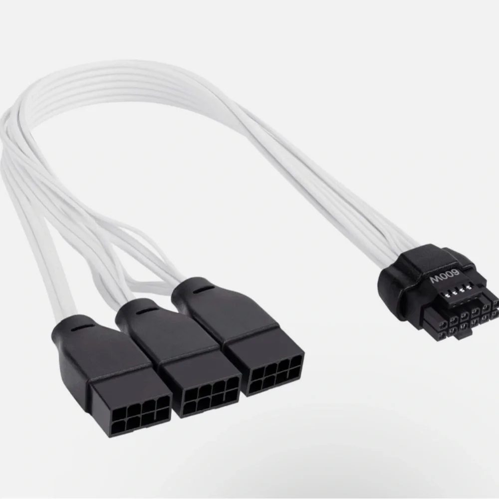 PCI-e 5.0 Extension Cable 16Pin Male to 3x8 Pin Cable For 4070Ti 4080 4090